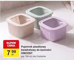 Carrefour Pojemnik plastikowy kwadratowy do żywności VINCENT oferta