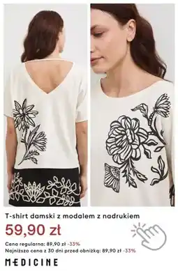 Medicine T-shirt damski z modalem z nadrukiem Medicine oferta