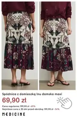 Medicine Spódnica z domieszką lnu damska maxi Medicine oferta