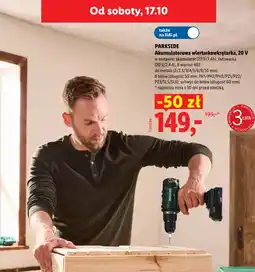 Lidl PARKSIDE Akumulatorowa wiertarkowkrętarka, 20 V oferta