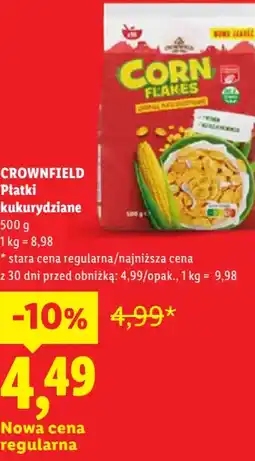 Lidl CROWNFIELD Płatki kukurydziane oferta
