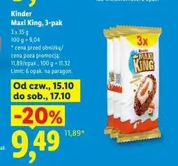 Lidl Kinder Maxi King, 3-pak oferta