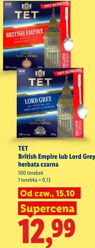 Lidl TET British Empire lub Lord Grey, herbata czarna oferta