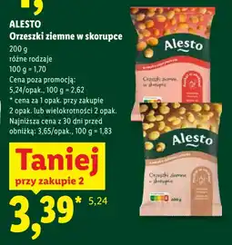 Lidl Alesto Orzeszki ziemne w skorupce oferta