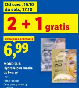 Lidl Hydrożelowa maska do twarzy MOND'SUB oferta