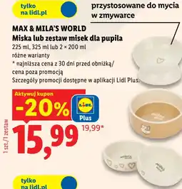Lidl Miska lub zestaw misek dla pupila MAX & MILA'S WORLD oferta