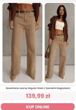 Renee Bawełniane jeansy Regular Waist z szerokimi nogawkami Renee oferta