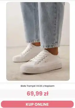 Renee Białe trampki Vices z napisem oferta