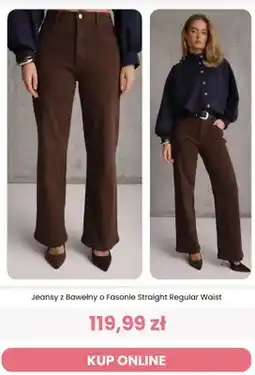 Renee Jeansy z bawełny o fasonie Straight Regular Waist Reneé oferta
