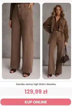 Renee Szerokie jeansy High Waist z bawełny Renee oferta