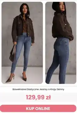 Renee Bawełniane elastyczne jeansy o kroju skinny Reneé oferta