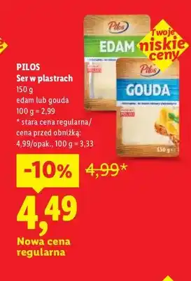 Lidl Ser edam w plastrach Pilos oferta