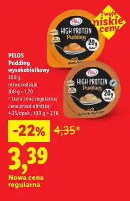 Lidl Pudding wysokobiałkowy smak karmelowy Pilos oferta