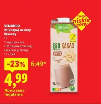 Lidl Napój owsiany kakaowy Vemondo oferta