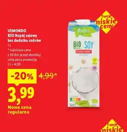 Lidl Napój sojowy bez dodatku cukrów Vemondo oferta