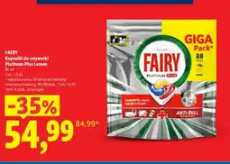Lidl Kapsułki do zmywarki Fairy Platinum Plus Lemon 88-pak oferta