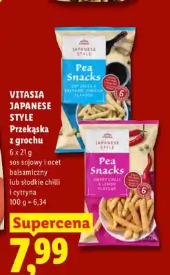Lidl Przekąska z grochu słodkie chilli i cytryna 6-pak Vitasia Japanese Style oferta