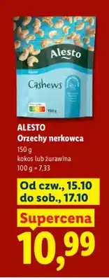 Lidl Orzechy nerkowca kokos Alesto oferta