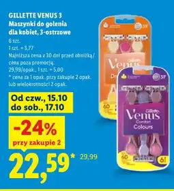 Lidl Maszynki do golenia dla kobiet 3-ostrzowe Gillette Venus 3 6-pak oferta