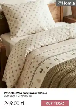 Homla Pościel Lumia flanelowa w choinki 220x200+2*70x80 cm Homla oferta