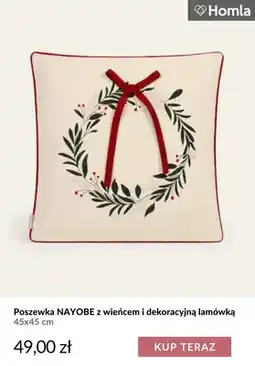 Homla Poszewka Nayobe z wieńcem i dekoracyjną lamówką 45x45 cm Homla oferta