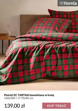 Homla Pościel EC Tartan bawełniana w kratę 160x200+2*70x80 cm Homla oferta