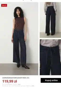 Greenpoint Ciemnogranatowe jeansy wide leg Greenpoint oferta