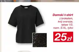 KiK Damski t-shirt z brokatem krój oversize rękaw 1/2 oferta