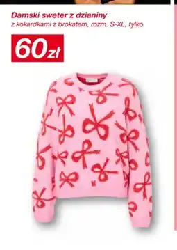KiK Damski sweter z dzianiny z kokardkami z brokatem oferta