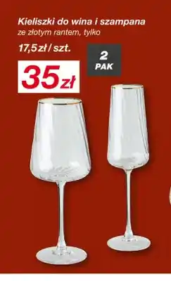 KiK Kieliszki do wina ze złotym rantem 2-pak oferta