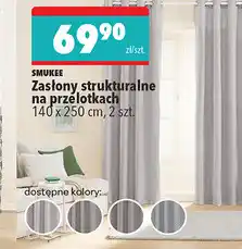 Biedronka Zasłony strukturalne na przelotkach SMUKEE 140 x 250 cm, 2 szt oferta
