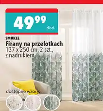 Biedronka Firany na przelotkach SMUKEE 137 x 250 cm, 2 szt., z nadrukiem oferta