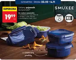 Biedronka Szklany pojemnik na żywność z ceramiczną powłoką Smukee oferta