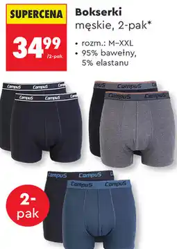 Biedronka Bokserki męskie, 2-pak Campus oferta