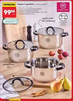 Biedronka Zestaw 3 garnków z pokrywkami oferta