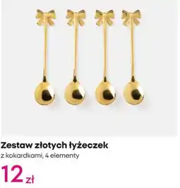 Pepco Zestaw złotych łyżeczek z kokardkami oferta