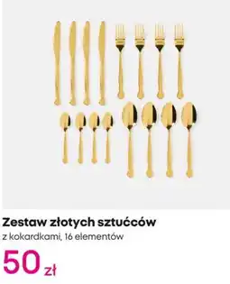 Pepco Zestaw złotych sztućców z kokardkami oferta