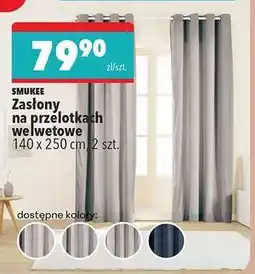 Biedronka Zasłony na przelotkach welwetowe oferta