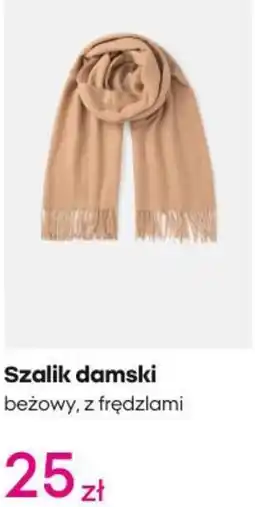 Pepco Szalik damski beżowy, z frędzlami oferta