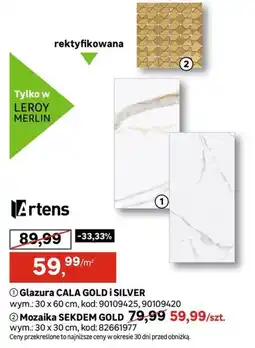 Leroy Merlin Artens Glazura CALA GOLD i SILVER oferta