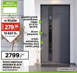 Leroy Merlin Drzwi wejściowe ARIADNA BLACK PASSIVE oferta