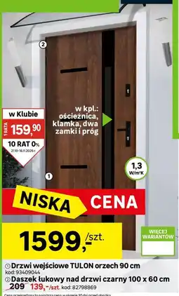 Leroy Merlin Drzwi wejściowe TULON orzech oferta