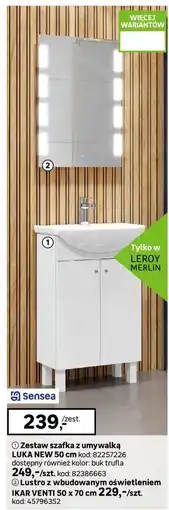 Leroy Merlin Zestaw szafka z umywalką LUKA NEW 50 cm oferta