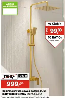 Leroy Merlin Kolumna prysznicowa z baterią DUST złoty szczotkowany oferta