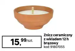 Leroy Merlin Znicz ceramiczny z wkładem 12 h brązowy oferta