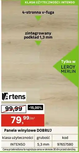Leroy Merlin Panele winylowe DOBRUJ Artens oferta