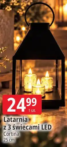 E.Leclerc Latarnia z 3 świecami LED Cortina 25 cm oferta