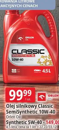 E.Leclerc Olej silnikowy Classic SemiSynthetic 10W-40 Orlen Oil 4,5 litra oferta