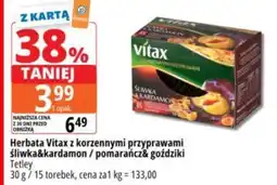 E.Leclerc Herbata Vitax z korzennymi przyprawami śliwka&kardamon / pomarańcz&goździki Tetley oferta