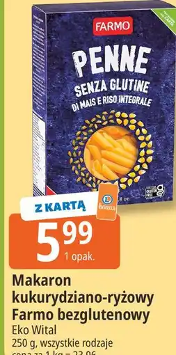 E.Leclerc Makaron kukurydziano-ryżowy Farmo bezglutenowy Eko Wital oferta